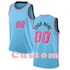 Mens Custom DIY Design personalized round neck team basketball jerseys Men sports uniforms stitching and printing any name and number Stitching light blue pink