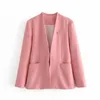 Ternos femininos Blazers Office Blazer Jaquetas de cor sólida elegante casaco feminino 2021 magro casual terno jaqueta mulheres rosa / amarelo / khaki / vermelho