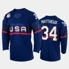 Auston Matthews Team USA koszulka hokejowa 2022 Patrick Kane Seth Jones Adam Fox Jack Eichel Connor Hellebuyck Quinn Hughes Spencer Knight Paul Stastny T.J. Oshie