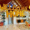 11 piezas Rose Gold Bienvenido a casa Foil Globos Bienvenido de regreso a Home Inflable Air Globals Decorevent Party Suministros