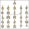Pendant Necklaces & Pendants Jewelry Personalized Custom Name Bubble Letters Men S Hip Hop Necklace Gold Sier Rose Cz Alphabet Charm Rope Ch