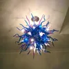 Luksusowe lampy Blue Dmuchane Szkło Żyrandol White salon Restauracja Kryty Dekoracje Loft Hang Lampy Kuchenne Oprawy Wisiorek Oświetlenie 24 cali