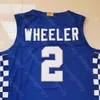 Maglia da basket Wsk NCAA College Kentucky Wildcats Sahvir Wheeler blu taglia S-3XL Tutti i ricami cuciti