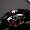 Caso de fivela de fivela de arco de estilo de relógio masculino da fivela de aço inoxidável Sapphire Glass 2813 Movimento Automático Black Strap2374