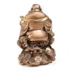 LUCKY Feng Shui Ornament Maitreya Figur Geld Glück Reichtum Chinesischer Goldener Frosch Home Office Tischdekoration 210728