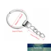 10pcs/lot Polished Silver Color 30mm Keyring Keychain Split Ring With Short Chain Key Rings Women Men DIY Key Chains Accessorie