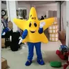 Costume della mascotte della stella gialla di Halloween Personaggio dei cartoni animati di peluche di alta qualità Personaggio a tema anime Formato adulto Carnevale di Natale Festa di compleanno Vestito operato