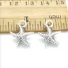 En gros 100 pièces étoile de mer alliage tibétain argent pendentifs breloques pour la fabrication de bijoux Bracelet collier boucles d'oreilles bricolage 16x13mm
