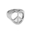 Wedding Rings Fashion Peace Ring Stainless Steel Jewelry Classic Silver Color World Sign Biker Men Women Whole SWR0918A9564108