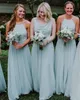 2021 Custom Made Simple Chiffon Bridesmaid Dresses Floor Length Spaghetti Straps Halter Beach Maid of Honor Gown Plus Storlek