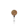 Leopard Badge Reel Keychain Retractable Pull Creativity ID Badges Holder With Clip Office Supplies