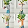 Y.DSHH Creative Vases Animal Head Shape Planter Flower Vase Flower Resin Bonsai Vases Home Garden Decoration 210310