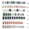 False Nails 24pcs/Box Detachable Summer Round Head/Stiletto Wearable Ballerina Fake Full Cover Nail Tips 26Colors Prud22