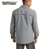 Tacvasen Summer Tactical Koszulki Męska Mesh Oddychająca Z Długim Rękawem Multi-kieszenie robocze Koszule ładunki Szybkie suche koszulki wojskowe 210708