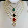 Fashion Necklaces With Flowers Agate Pendant Necklace Gold Link Chain Adjust Unisex Party Fit 4 Colors
