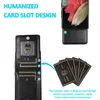 Samsung Galaxy S22 S21 S20 Note20 Ultra Note10 Pure Color PU 가죽 킥 스탠드 커버 케이스를위한 충격 방지 전화 케이스