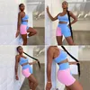 Joga stroje Sesamless Women Sets Gym Odzież Fitness Fitness Sportswear Patchwork Tracksuit Sling Brashorts 2pcs Athletic Wear Trenout 1005990