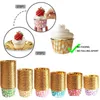 50st/Lot Paper Cake Mold Round -formad Muffin Cupcake Baking Mögel Kök Kök Matlagning Bakeware Maker Diy Cake Wedding Christmas Party Decorating Tools W0130