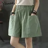 Yitimoky High Waisted Shorts Womens Summer Booty Sweat Clothing Black Plus Storlek Sweatshorts Fashion Elastic Waist Green Red 210719