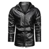 Мода твердых цветных кожаных куртков мужская зимняя густая молния на молнии осенний мотоцикл PU искусственная куртка мужчины бене теплое оружие 211018