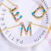 Collier pendentif Alphabet en Zircon A-Z, nouveau Style bohémien, mode femme homme, nom Initial, bijoux couleur or G1206