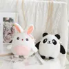 Regalo bello della ragazza del nuovo giocattolo all'ingrosso della peluche del piccolo sacchetto di spalla del coniglio di dun del panda all'ingrosso