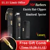 CestoMen Luxus 3 stücke POP Barbers Haar Clipper Set Cordless Elektrische Trimmer Rasierer Friseur Haarschnitt Werkzeuge Mit Kamm Pinsel 220312