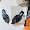 Fashion Crystal Sequins Sandals Dames Designer Slippers Vintage Star Jurk Wedding Sandalen voor vrouwen Plus Maat 42 Vrouw Slipper