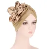Czapka / czaszki Czapki Moda Kobiety Diamenty Kwiat Turban Cap Soild Color Muzułmański Headscarf Bonnet Wewnętrzny Hidżabs Głowy Arabski Kapelusz