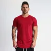 Muscleguys New Plain Clothing fitness t shirt men O-neck t-shirt cotton bodybuilding tee shirts slim fit tops gyms tshirt Homme 210315