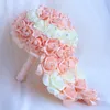Fleurs de mariage mariée artificielle bouquets de cascade tenue de mariée diamant en cascade Foma Roses chaîne perlée