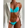 Bikini Seti Spor Stil Kadın Mayo Artı Boyutu Setleri Seksi Push Up Kadın Tanga Yüzmek Brezilyalı Biquini Plajı 210722