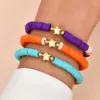3 teile/satz Bunte Polymer Clay Armband für Frauen Böhmischen Goldene Perlen Stern Charme Armbänder Weiblichen Schmuck Zubehör