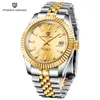 Mens Automatic Gold Watch Donne Delle Donne Vestito Full Acciaio Inox Sapphire Impermeabile Coppie luminose per coppie in stile classico orologi da polso U1 Orologio