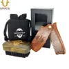 MOQ 100 Sets OEM ODM LOGOTIPO personalizado Juego de barba retro con peine plegable de madera de sándalo de primera calidad Mini cepillo para barba y caja de bolsa personalizada