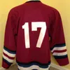 Thr # 17 Summit High School New Jersey Hockey Jersey 100% Broderie cousue s Hockey Jerseys Rouge vintage