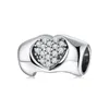 2021 New True Love 925 Sterling Silver Hand i hand för hjärta pärlor passar original Jiuhao armband DIY smycken gör gåvor Q0531