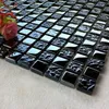 Wallpapers 11PCS Luxury Electroplated Black Crystal Glass Mosaic Wall Tiles, For Kitchen Bathroom Fireplace Brick Tiles