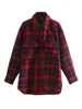 Kurtki damskie damska kurtka w kratkę jesień 2021 Plus rozmiar długi Grunge płaszcze damskie wiosna koszula w kratę kurtka Oversize Vintage