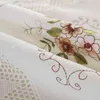 Europe brodée nappe blanche couverture de salle à manger fil de coton fleur dentelle serviette de café pastorale avec HM54 211103