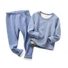 Marque hiver enfants pyjamas ensembles pyjamas chauds pour garçons épaissir filles vêtements de nuit 2-12 ans polaire bébé sous-vêtement thermique 211109