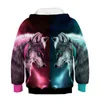 Boys Girls Wolf Patterning Hoodies Autumn Winter Teen Kids Animal Hoodie Infantil Toddler Boy Costumes Sweatshirt Clothing 220115