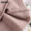 Gigogou Oversized Woman Sweter Pionowe Paski Kobiety Sweter Sweter Casual Luźne Dopasowane Pół Rękaw Dzianiny Jumper Pull Femme X0721