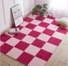 Tapis rouge en filet de daim cousu, tapis de sol en mousse pour chambre à coucher complète-36 220301