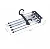 Hangers 5 in 1 Multi-functional Trouser Storage Rack Adjustable Pants Tie Shelf Closet Organizer Stainless Steel RRD8180