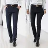Классический стиль мужские повседневные брюки Бизнес мода черный синий эластичный обычный подходит бренд брюки высококачественная одежда 210715