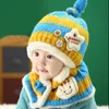 2 조각 / 세트 새로운 소년 소녀 유니섹스 가을 겨울 아기 ​​모자 + SARF 세트 아기 모자 스카프 어린이 유아 모자 591W