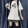 Maglietta Hip Hop da donna Abbigliamento gotico a maniche corte Retro Butterfly Street Estetica Oversize TEE Versione coreana della camicia stile Harajuku