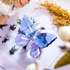 H&D Crystal Cut Butterfly Figurine Glass Animal Ornament Collectible Decoration for Office Table Home Bedroom Wedding Favors 210811