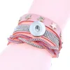 7 colori Xinnver Snap multistrato strass avvolgere bracciale in pelle cristallo 18mm bottoni automatici bracciali braccialetti F jllsXG